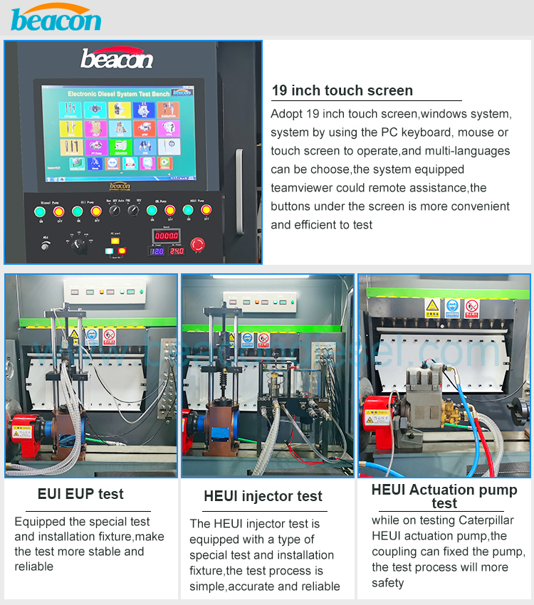 Banco de prueba de bomba de inyección de combustible diésel common rail cr919 con función de codificación HEUP, BIP, VP37, VP44, RED4