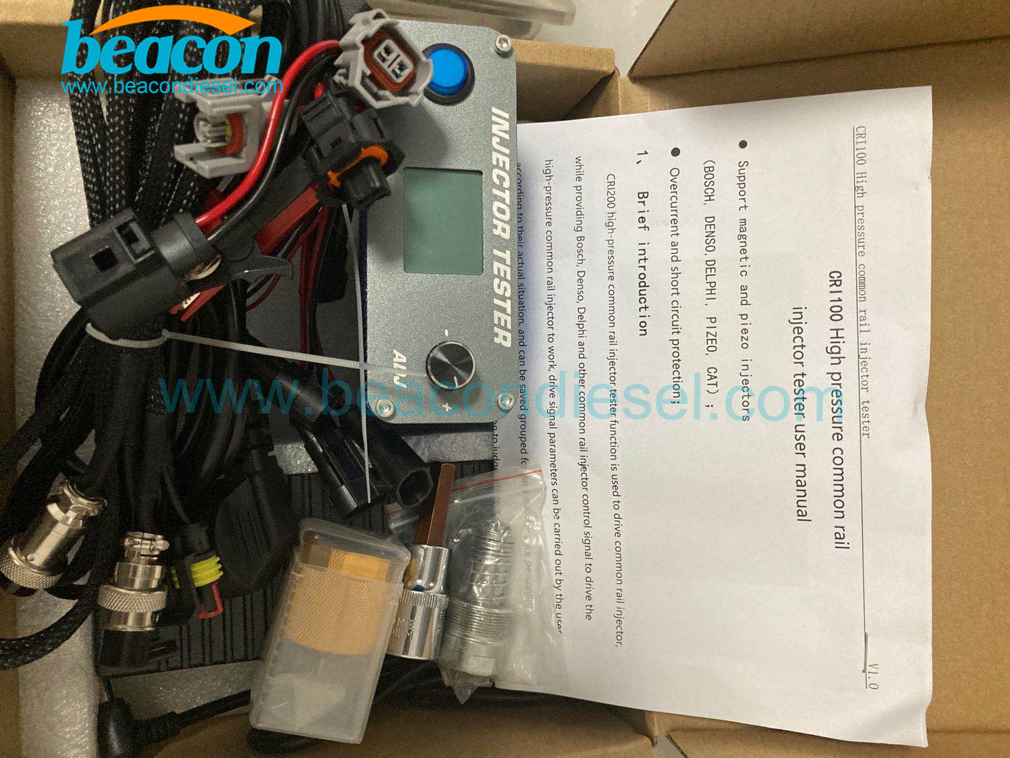 Probador de inyector common rail crdi de alta presión CRI100 CRI100 220V/110V para piezoeléctrico/otro inyector