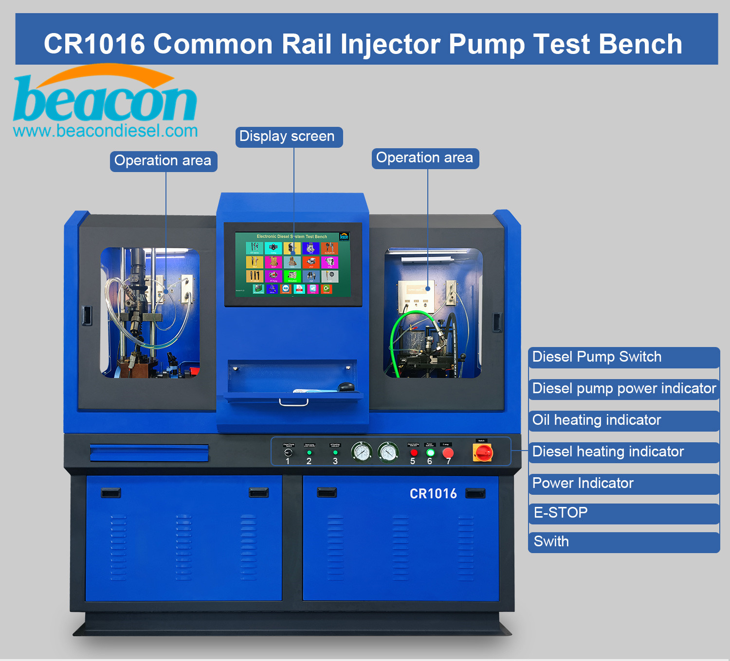 Equipo de prueba de bomba de inyector de combustible diésel CR1016 EUI EUP common rail