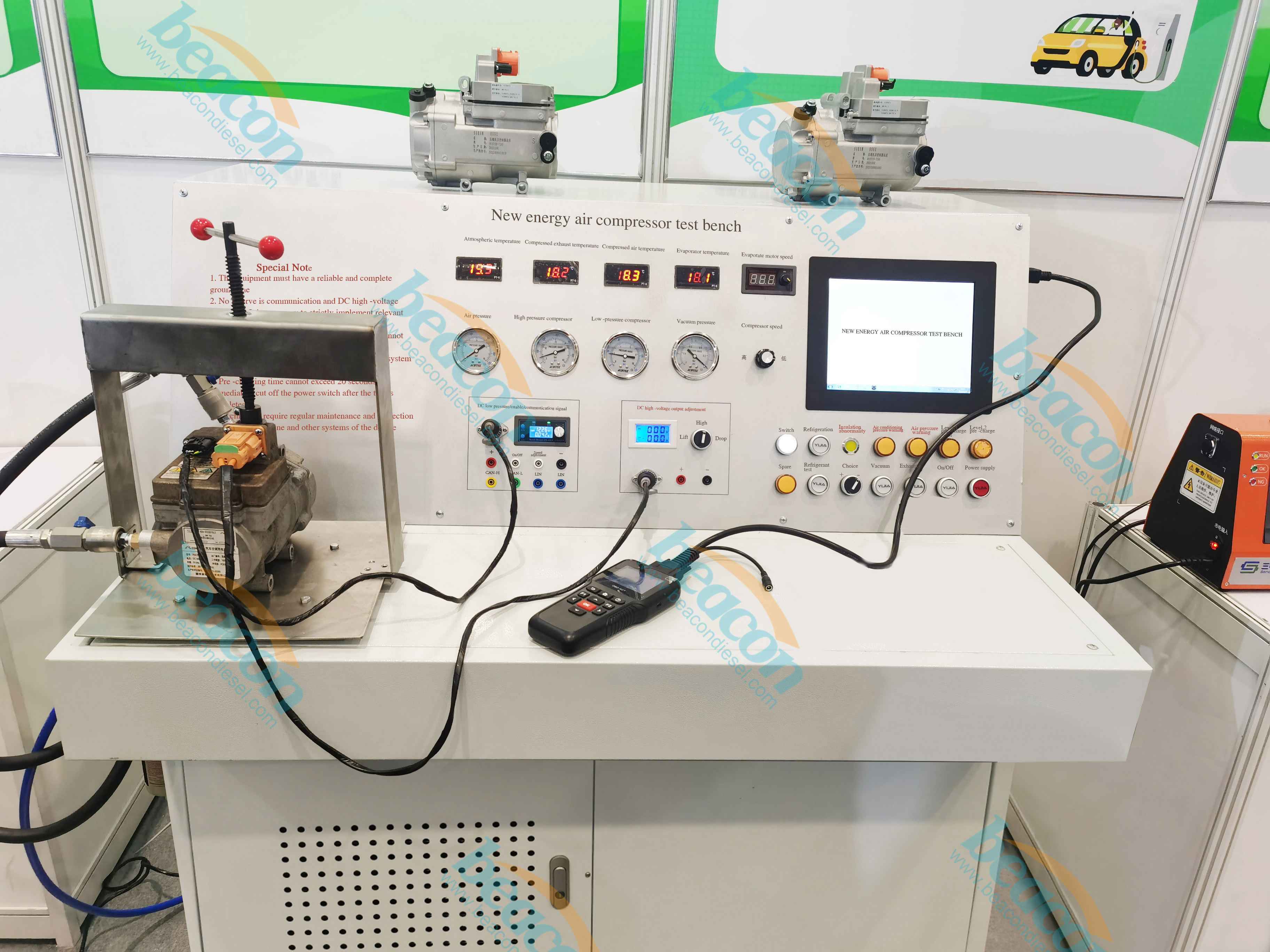 Máquina de prueba de rendimiento de presión del compresor de aire acondicionado automovilístico preciso NC101