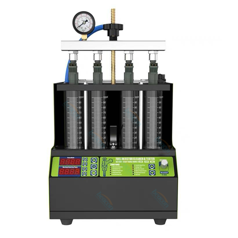 Máquina de prueba de limpieza de calentamiento del inyector v308 máquina de limpieza ultrasónica de cuatro cilindros para automóviles y motocicletas adecuada para GDI 110v 220V