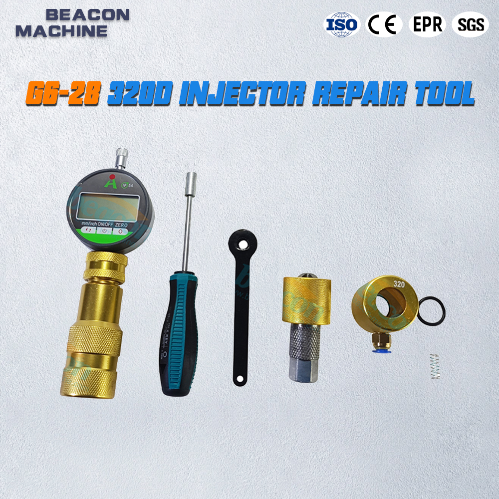 Herramienta de extracción de inyectores G6-28 320D. Kit de calibración de inyectores Common Rail BEACON para inyectores de combustible.