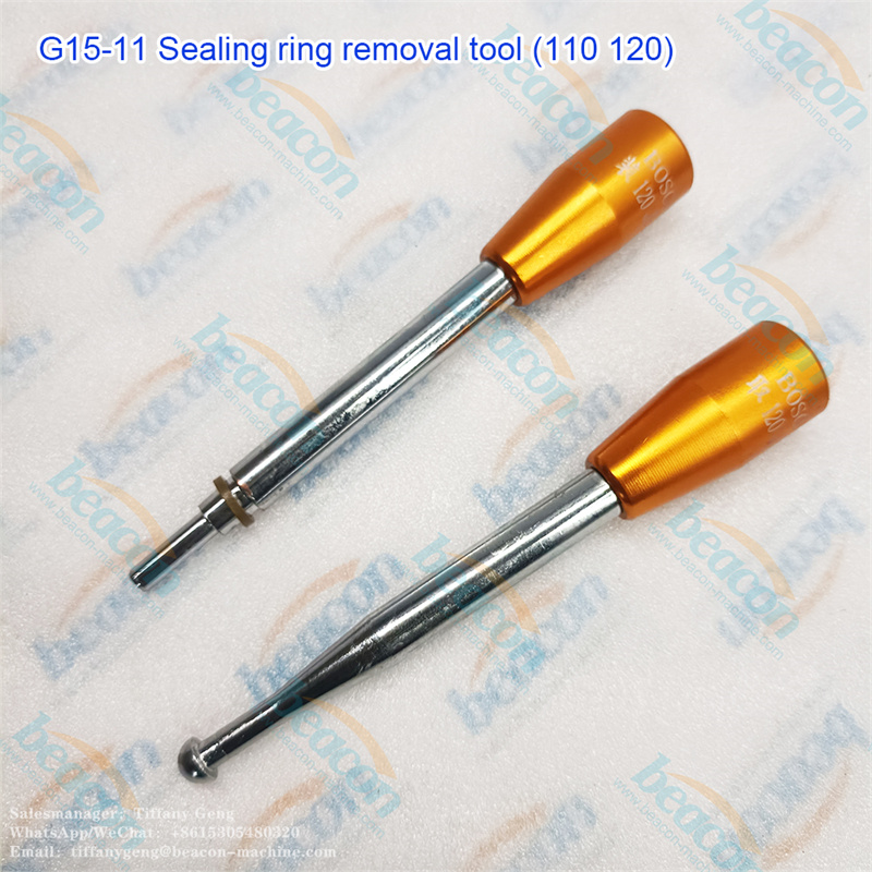 Herramienta de desmontaje de inyectores de la serie 110/120 con anillo de sellado. Instalación y extracción completas.