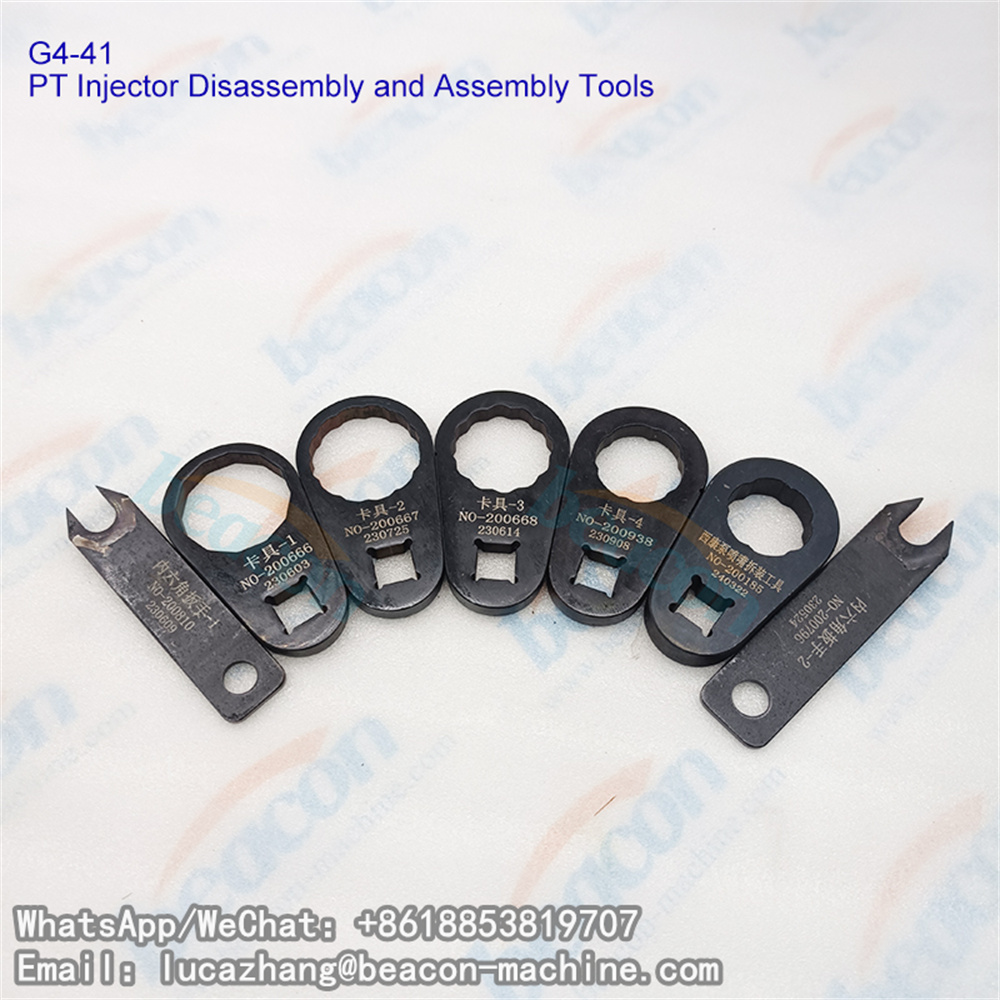 Herramientas de desmontaje y montaje del inyector G4-41 PT para la extracción de inyectores Cummins.